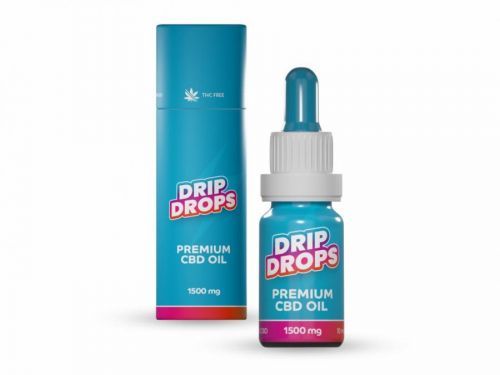 DripDrops Premium CBD Oil 1500 mg, CBD 15% konopné kapky prémiové kvality