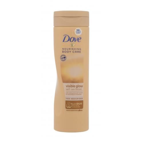 Dove Nourishing Body Care Visible Glow 250 ml samoopalovací hydratační mléko pro ženy Fair-Medium