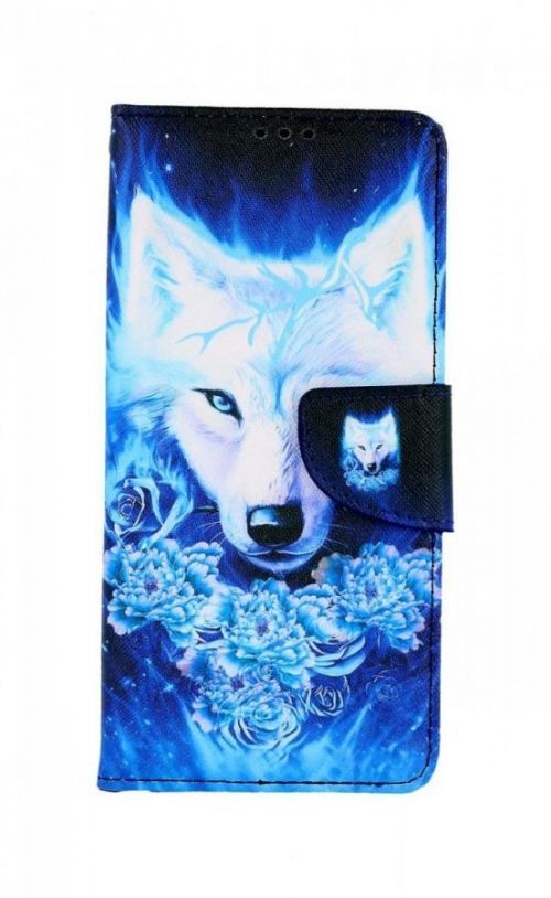 Pouzdro TopQ Samsung A22 knížkové Tyrkysový vlk 66168