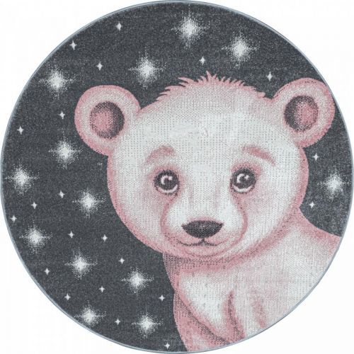 Ayyildiz koberce Dětský kusový koberec Bambi 810 pink kruh - 120x120 (průměr) kruh cm Šedá
