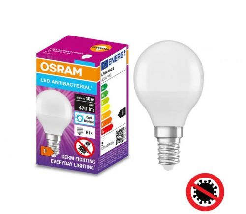 Osram LED Antibakteriální žárovka P40 E14/4,9W/230V 6500K