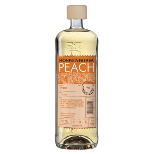 Koskenkorva Peach 1l 20% (holá láhev)