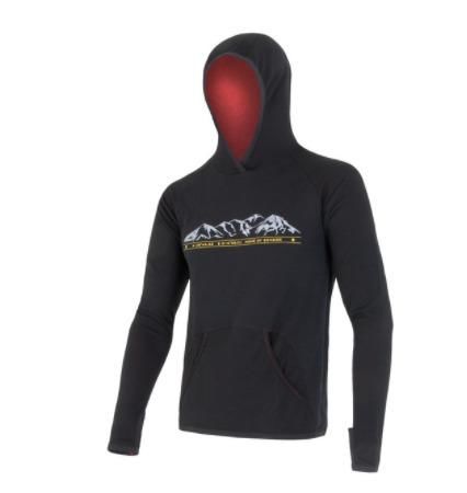 SENSOR MERINO UPPER MOUNTAINS pánská mikina klokanka černá Velikost: XL