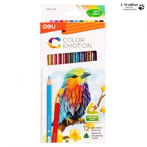 Trojhranné pastelky DELI Color Emorion C00200 12 ks