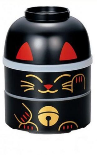 JPa Japonský jídlonosič Bento Maneki Neko černý, 850 ml