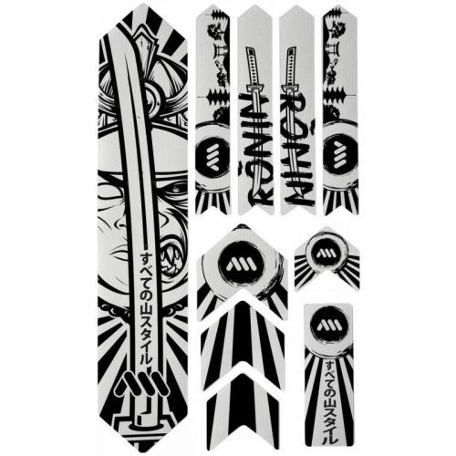 Nálepky AMS Honeycomb Frame Guard Extra - ochranné na světlý rám, samuraj Ronin šedá