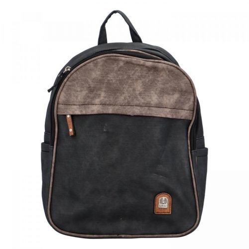 Dámský koženkový batoh Goya, černá-coffee