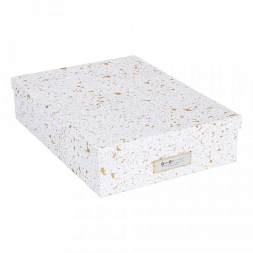 Úložná krabice ve zlato-bílé barvě Bigso Box of Sweden Oskar