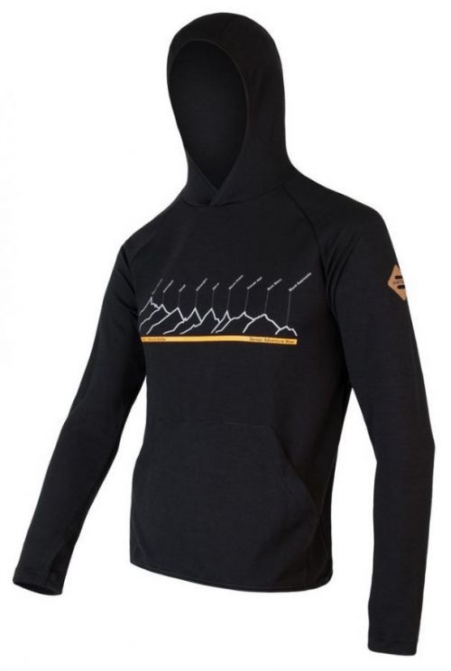 SENSOR MERINO UPPER RJ pánská mikina klokanka černá Velikost: XXL