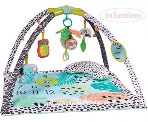INFANTINO Baby deka hrací 75x75x54cm s hrazdou 4v1 s aktivitami pro miminko