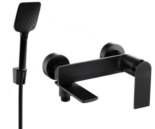 MEXEN/S Zero SET umyvadlová + vanová baterie s příslušenstvím R62, černá 7113R62-70