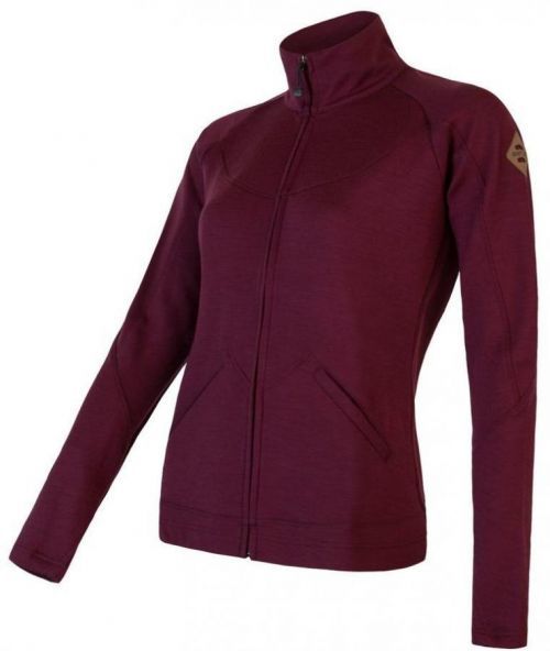 Sensor Merino Upper dámská mikina celozip port red S