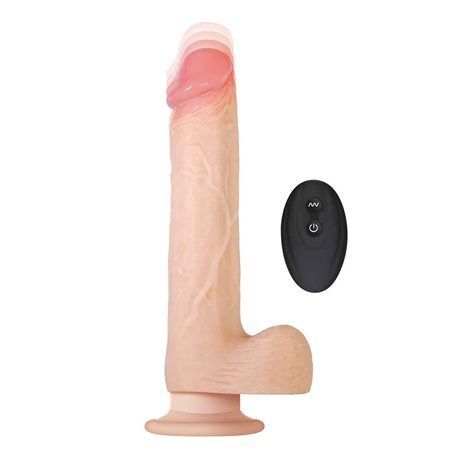 Dildo s přirážením A&E ADAMS THRUSTING DILDO with remote Adam & Eve