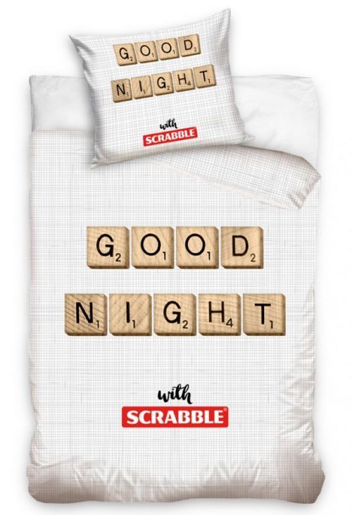 TipTrade Bavlněné povlečení 140x200 + 70x90 cm - Scrabble Dobrou noc