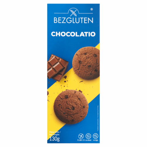 BEZGLUTEN Sušenky Chocolatio čokoládové cookies bez lepku 130 g