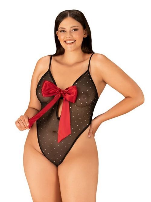 Elegantní body Tienesy teddy 2XL/3XL - Obsessive