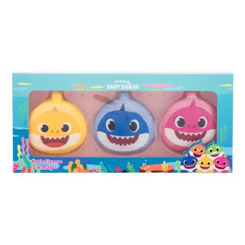 Pinkfong Baby Shark Bath Fizzers Kit dárková kazeta pro děti šumivá bomba do koupele 3 x 90 g