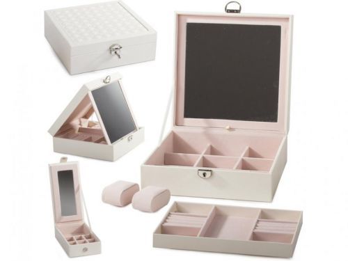 Velká šperkovnice se se zrcátkem Barva: Bílá
