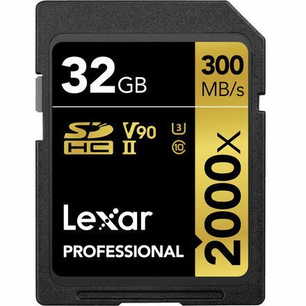 Lexar SDHC 32GB 2000x Professional Class 10 UHS-II U3 (V90) LSD2000032G-BNNNG