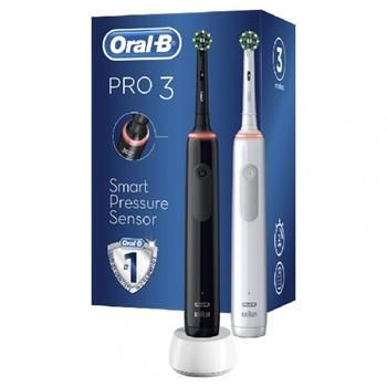 ORAL-B PRO 3 3900 Duopack Black-White Edition, 2 ks zubní kartáček