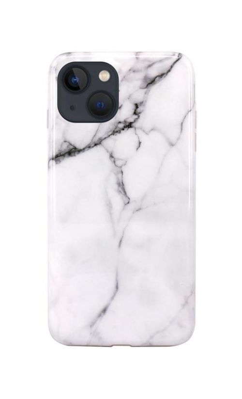 Kryt TopQ iPhone 13 silikon Mramor bílý 67281