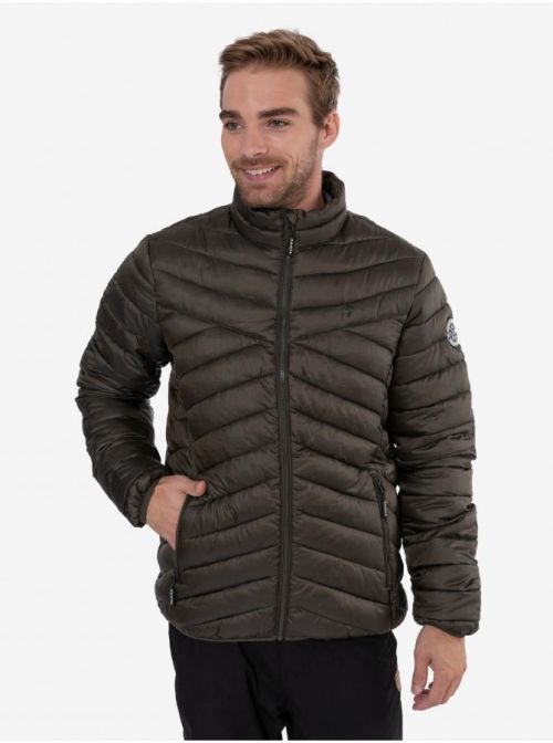 Hnědošedá pánská zimní prošívaná bunda Sam 73