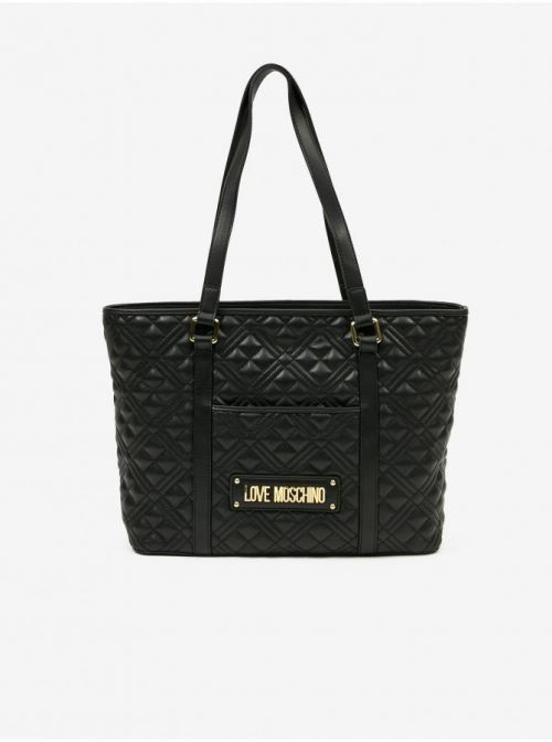 Černý prošívaný shopper Love Moschino