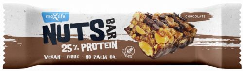 Max Sport NUTS Bar Oříšková tyčinka s proteinem, čokoláda 40g