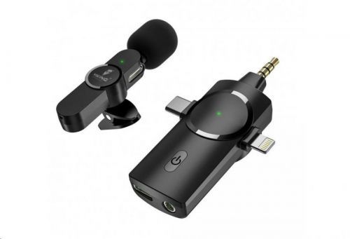 Viking bezdrátový mikrofon s klipem M360, konektor USB-C / Lightning / 3, 5 mm jack