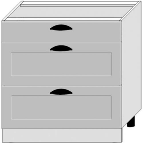 Kuchyňská Skříňka Adele D80s/3 Šedá Mat/Bílý