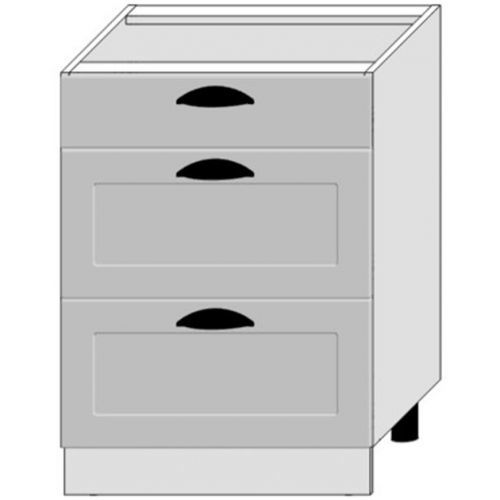 Kuchyňská Skříňka Adele D60s/3 Šedá Mat/Bílý