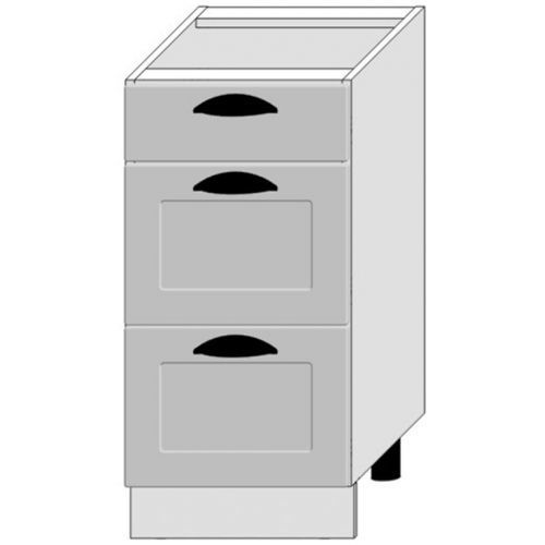 Kuchyňská Skříňka Adele D40s/3 Šedá Mat/Bílý