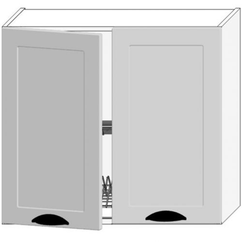 Kuchyňská Skříňka Adele W80su Alu Šedá Mat/Bílý