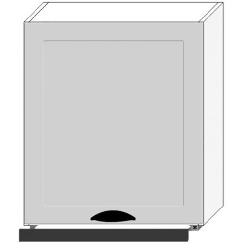 Kuchyňská Skříňka Adele W60/68 Slim Pl S Černou Digestoří Šedá Mat/Bílý