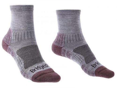Dámské ponožky Bridgedale Hike LW MP 3/4 Crew Women's Velikost ponožek: 41-43 / Barva: šedá/růžová