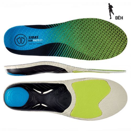Vložky do bot Sidas Run 3D Protect Velikost bot (EU): 39-41 / Barva: modrá/zelená