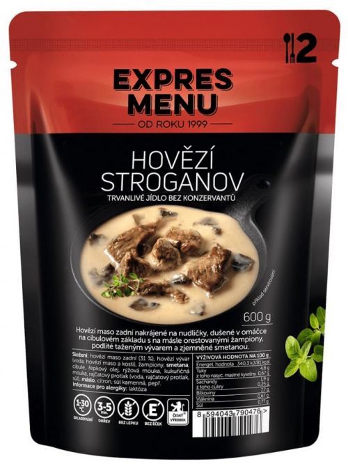 Hotové jídlo Expres menu Hovězí Stroganoff 600 g