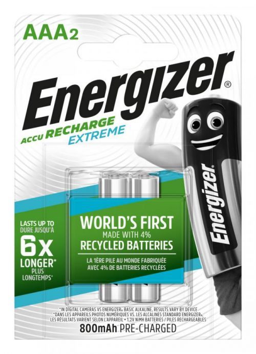 Nabíjecí baterie Energizer AAA / HR03 - 800 mAh Extreme 2 pcs Barva: stříbrná