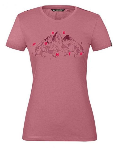 Dámské triko Salewa Geometric Dry W T-Shirt Velikost: S / Barva: růžová