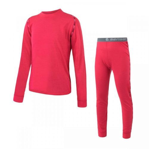 Dětské funkční prádlo Sensor Merino Air Set triko+spodky Dětská velikost: 150 / Barva: růžová