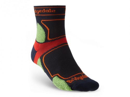 Pánské ponožky Bridgedale Trail Run UL T2 CS 3/4 Crew Velikost ponožek: 44-47 / Barva: černá/zelená