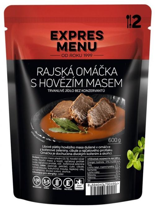 Hotové jídlo Expres menu Rajská s hovězím masem 600g