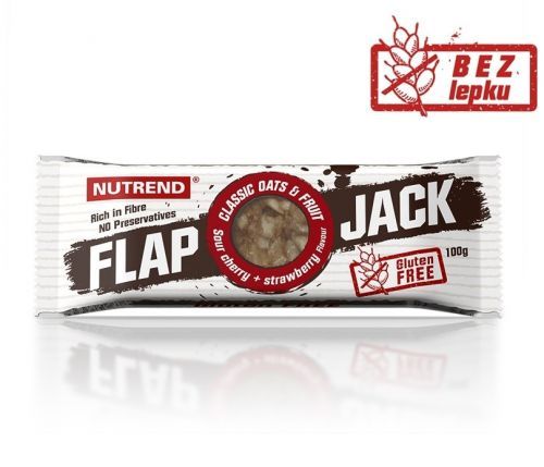 Tyčinka Nutrend Flapjack Gluten Free Příchuť: jahoda+višeň
