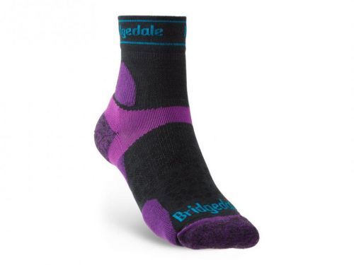 Dámské ponožky Bridgedale UL T2 MS 3/4 Crew Women's Velikost ponožek: 41-43 / Barva: černá/fialová