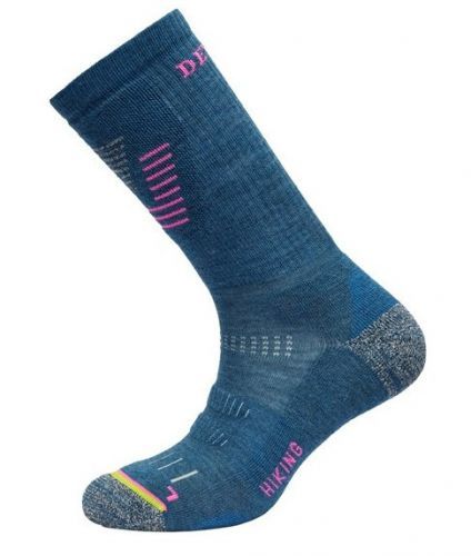 Dámské ponožky Devold Hiking Medium Woman Sock Velikost ponožek: 35-37 / Barva: modrá/růžová