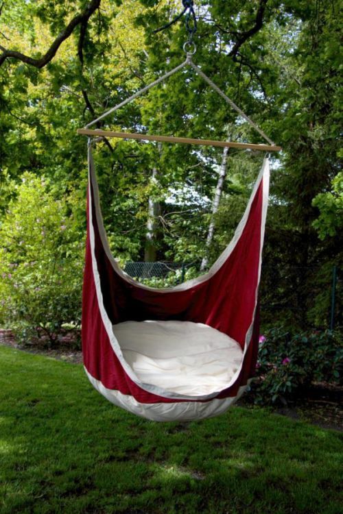 Závěsné křeslo Hamaka.eu Lounge Barva: červená/bílá