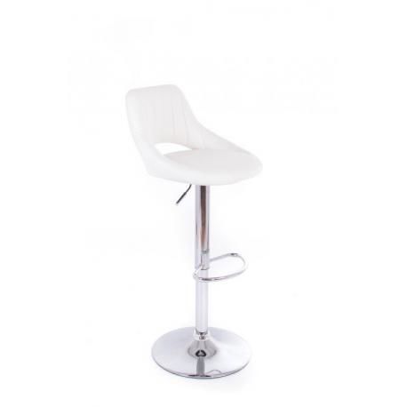 Barová židle Aletra, koženková, prošívaná bílá  P86565