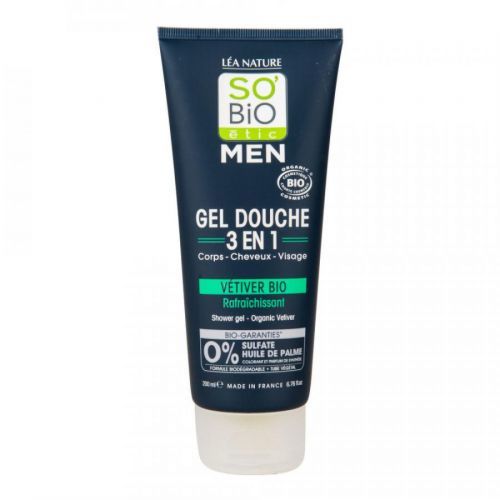 Gel sprchový MEN 3v1 osvěžující vetiver 200 ml BIO SO’BiO étic