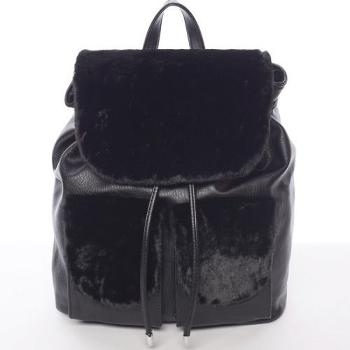 Střední dámský městský batůžek černý -Silvia Rosa Ximena černá