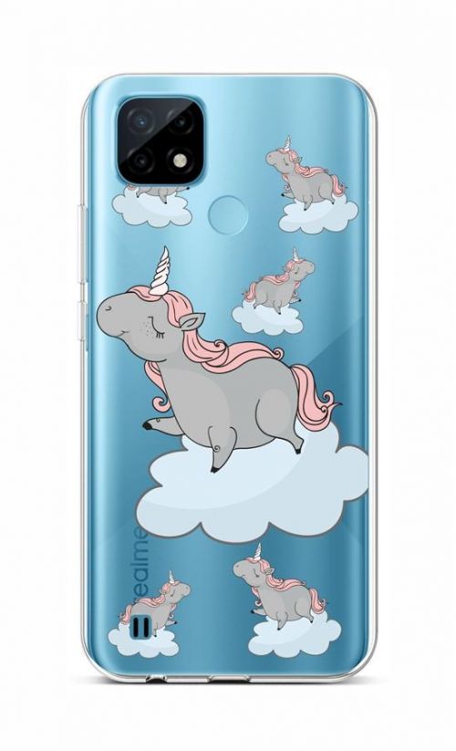 Kryt TopQ Realme C21 silikon Grey Unicorns 66820